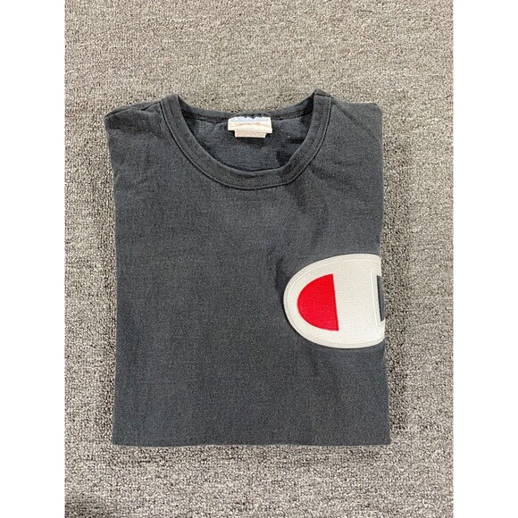 VINTAGE Champion Shirt Black Short Sleeve Crew Tee Streetwear Adult Mens Medium - Picture 12 of 15